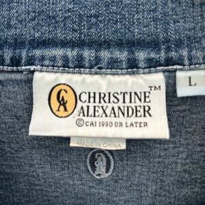New Christine Alexander Women's Blue Jeans Jacket Size L
